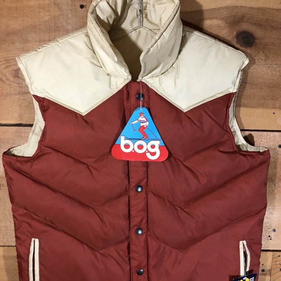 NEW Vintage B.O.G 50% Down 50% Feathers Vest Mens Size Medium Snap Button Up - Picture 3 of 11